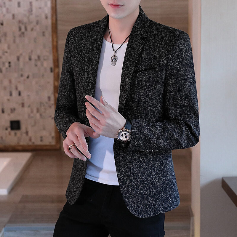 2023 Quality All-Match Men's Casual Suit Top Thickened Coat Korean Style Slim Fit Small Business Suit Spring and Autumn Single Western Fashion