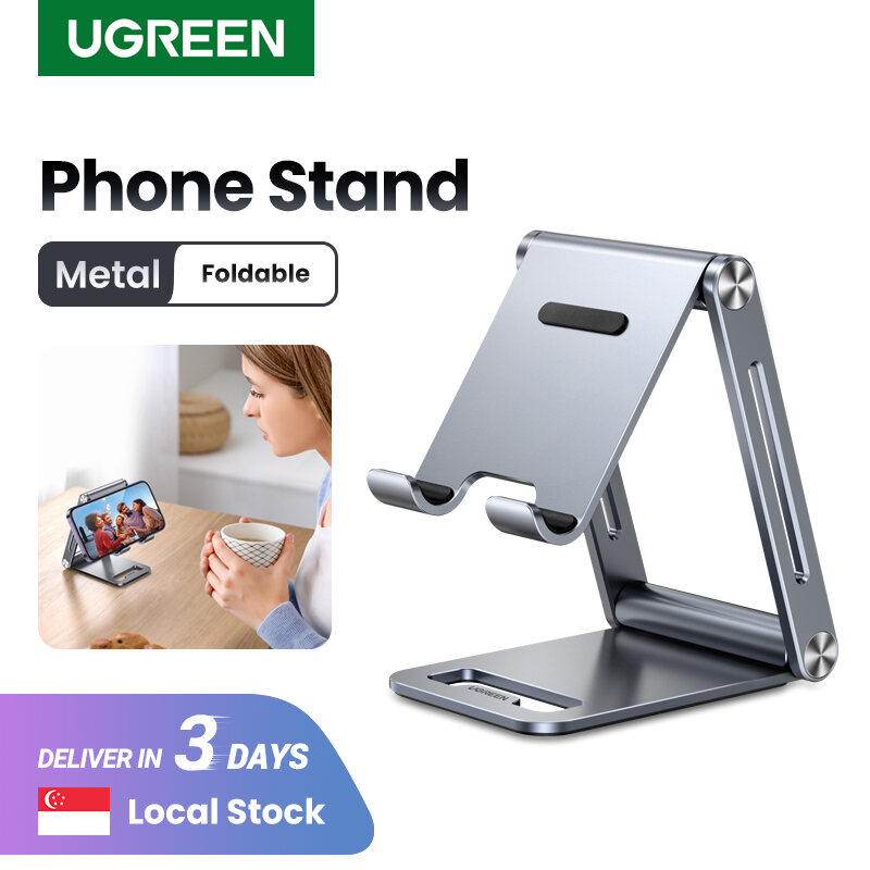 UGREEN Cell Phone Stand Desk Liftable Adjustable Aluminum Mobile Tablet Holder Compatible for iPhone 14 13 12 Pro Max, iPhone 11 X SE XS XR 8 Plus 6 7 6S Samsung Galaxy Note20 S22 S21 S9 S8 S7 Smartph