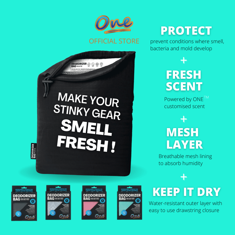ONE Deodorizer Bag - Effectively removes odors | Fitness Bag | Waterproof Bag | Shoes Bag | Sports Bag