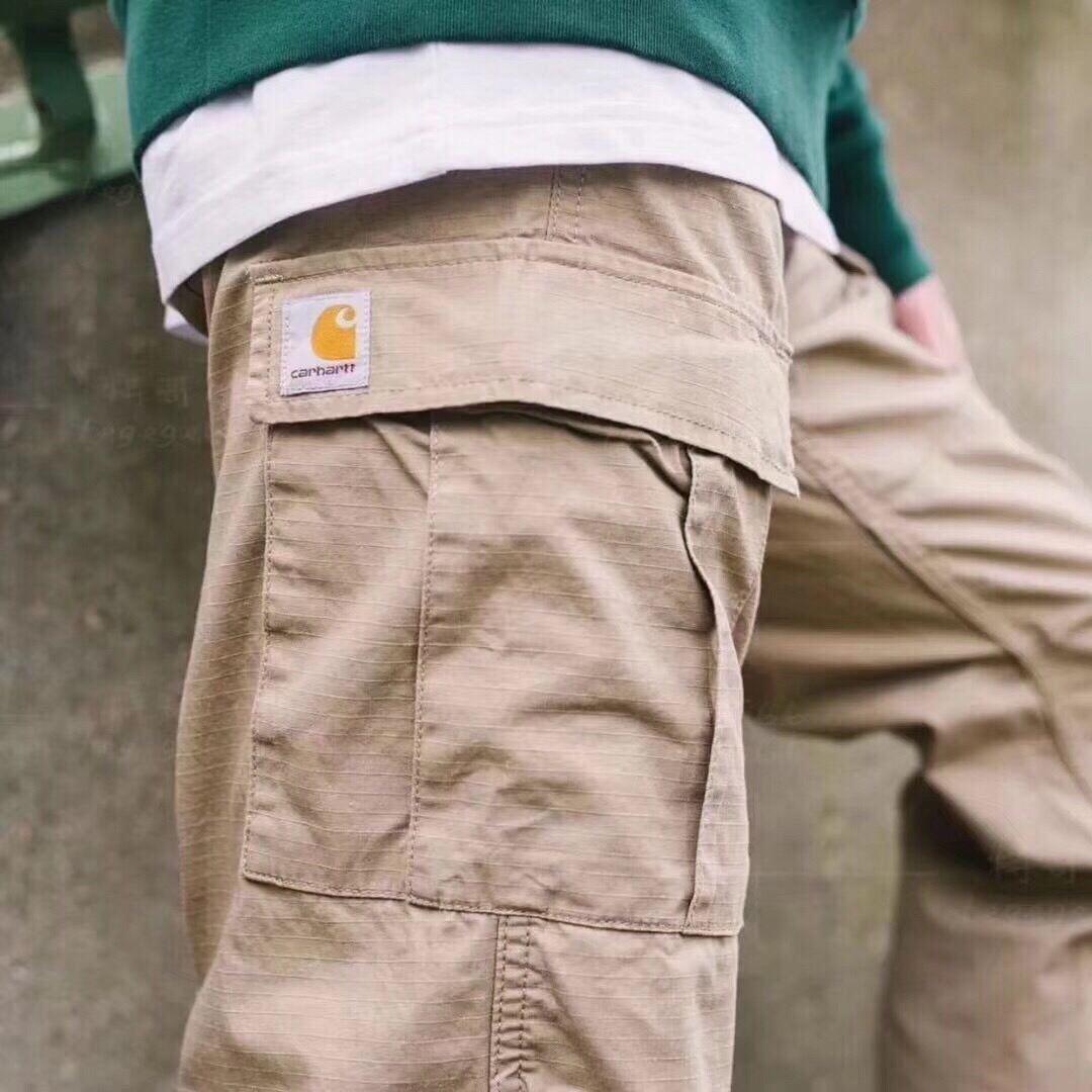 Workwear Fashion Brand Carhartt Carhartt WIP Casual Pants Large Pocket Loose Re Long Pants Solid Color Ankle Banded Pants