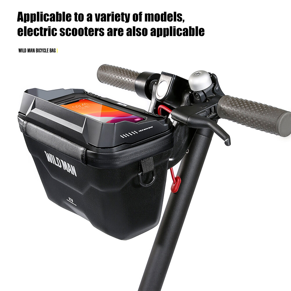 {Ready Stock}WILD MAN MTB Bicycle Handlebar Bags Touch Screen Front Frame Bag for M365