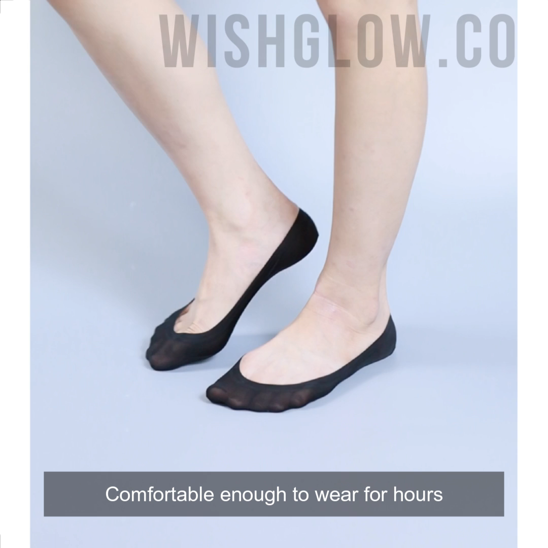 Wishglow No Show Invisible Foot Socks for Women Flats Shoes