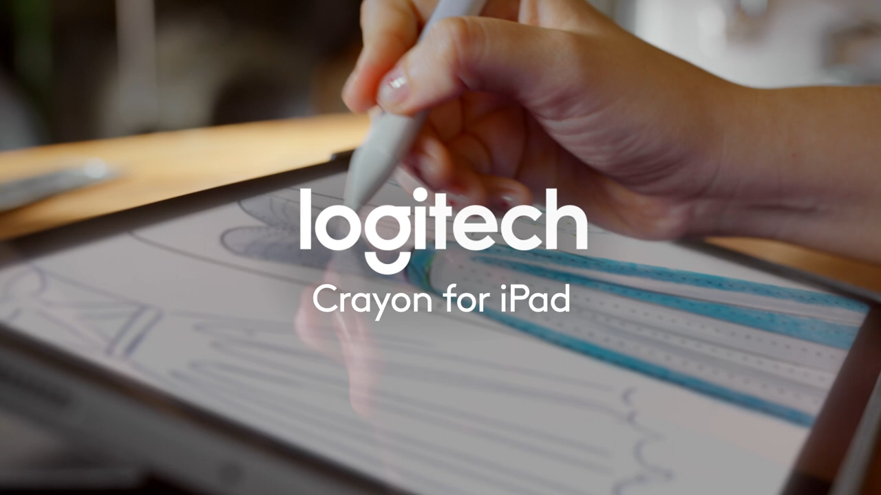 Logitech Crayon Digital Pencil for all iPads (2018 releases and later) with Apple Pencil technology, anti-roll design, and dynamic smart tip.