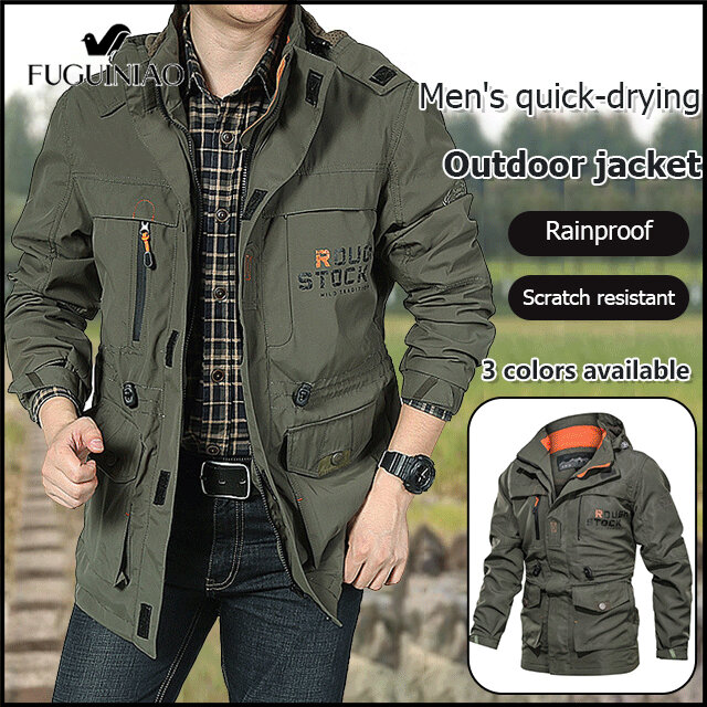 Fuguiniao Men's Bomber Jackets Casual Male Windbreaker Jacket 6XL Hooded Jacket