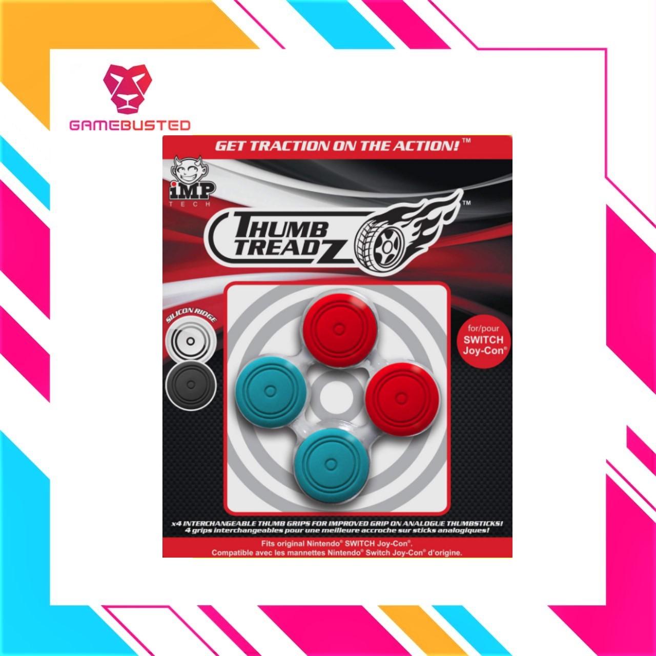 IMP Tech Nintendo Switch Analog Caps Thumb Treadz (RED BLUE) (Set Of 4)