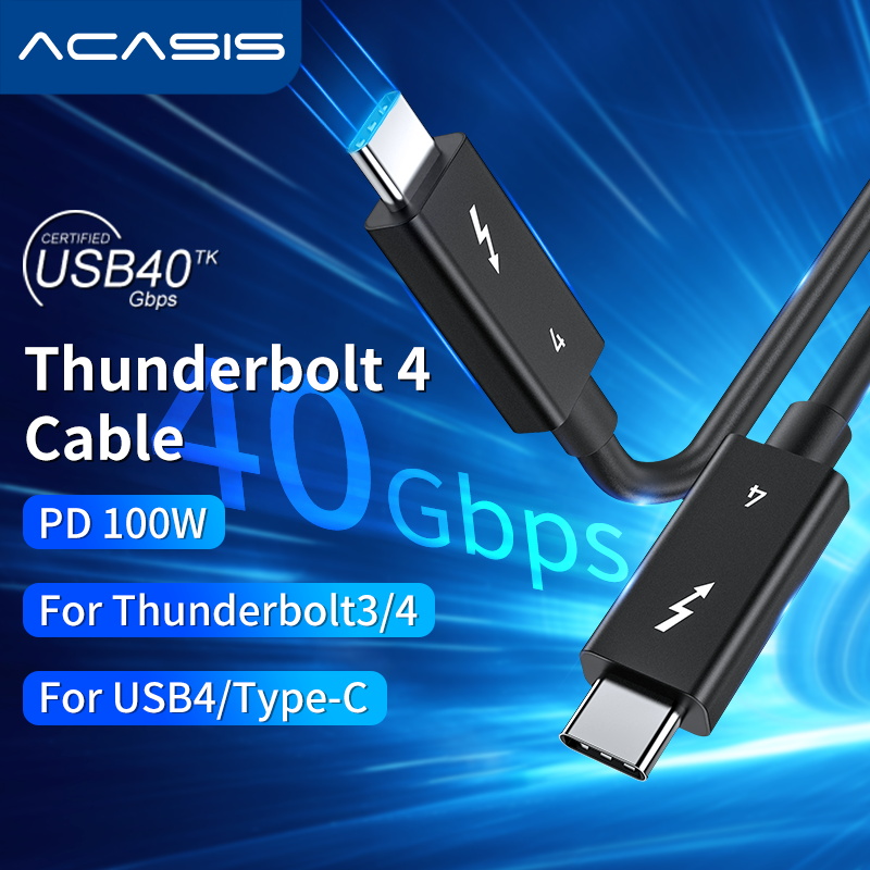 ACASIS Multi-Form Thunderbolt 4 Cable, 40Gbps Data Transfer, 100W Charging, 8K Display or Dual 4K Video Compatible Thunderbolt 3/4, USB4, Type-C Port devices