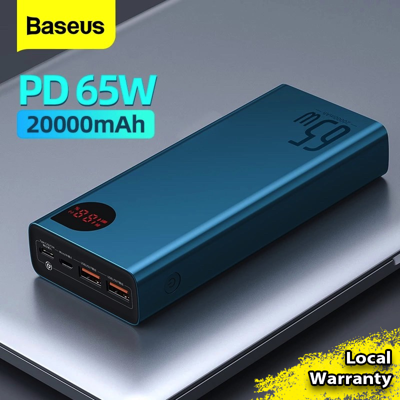 BASEUS 30000 / 20000 / 10000mAh 65W 30W 22.5W PD 20W Power Bank Adaman Metal Digital Display Quick Charge 3.0 + PD3.0 USB C Fast Charging Portable Powerbank for iPhone 14 13 12 Huawei Samsung Oppo Xia