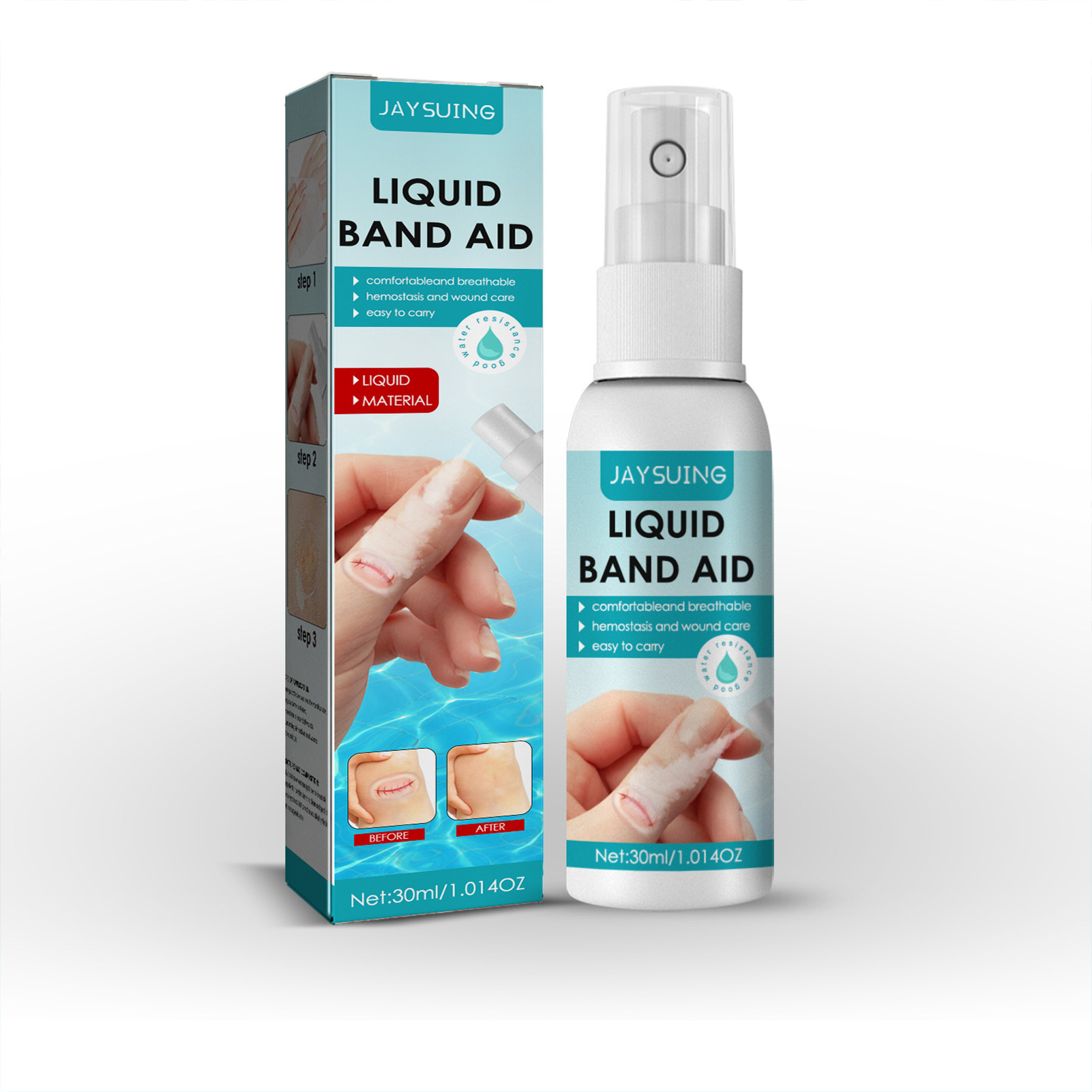 30ml Waterproof Liquid Band-Aid Spray Antibacterial Dressing Waterproof Breathable Wound Protection for Small Cut Wounds Healing Gel Medical Disinfecting