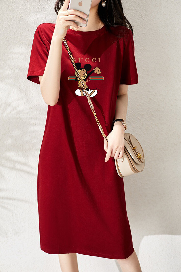 White Shirt Women Lightweight Loose T-shirt Dress Cartoon Printing 趣味 t恤 Korean Shirts