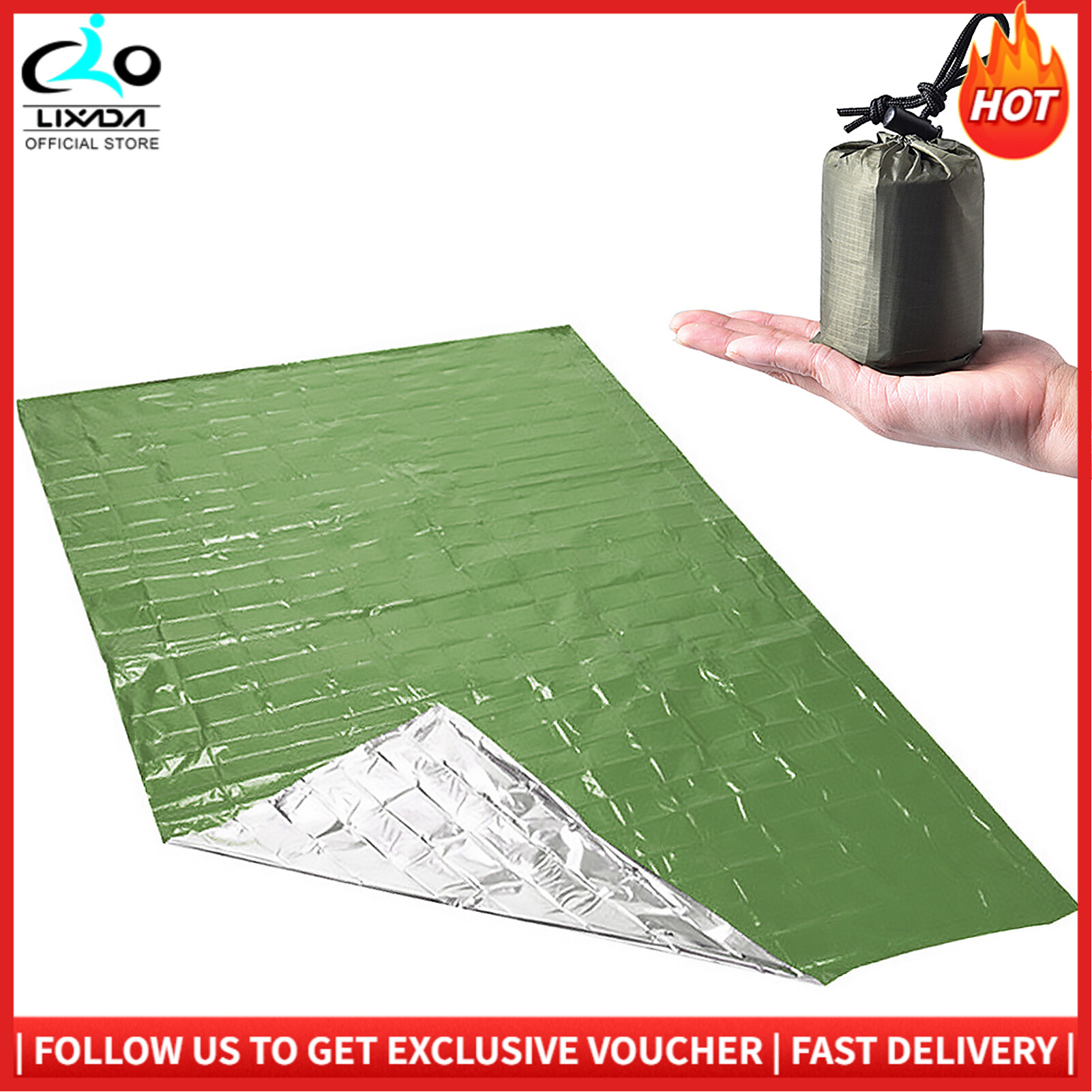 Portable Lightweight Outdoor Emergency Sleeping Bag with Drawstring Sack for Camping Hiking Travel Survival