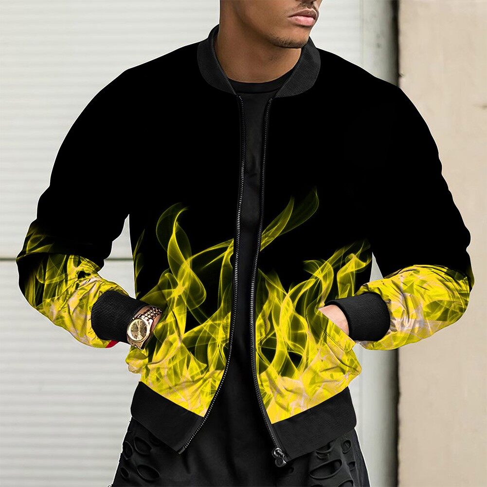 Warm Men Coat Winter Workwear Autumn Casual Collarless Comfortable Loose