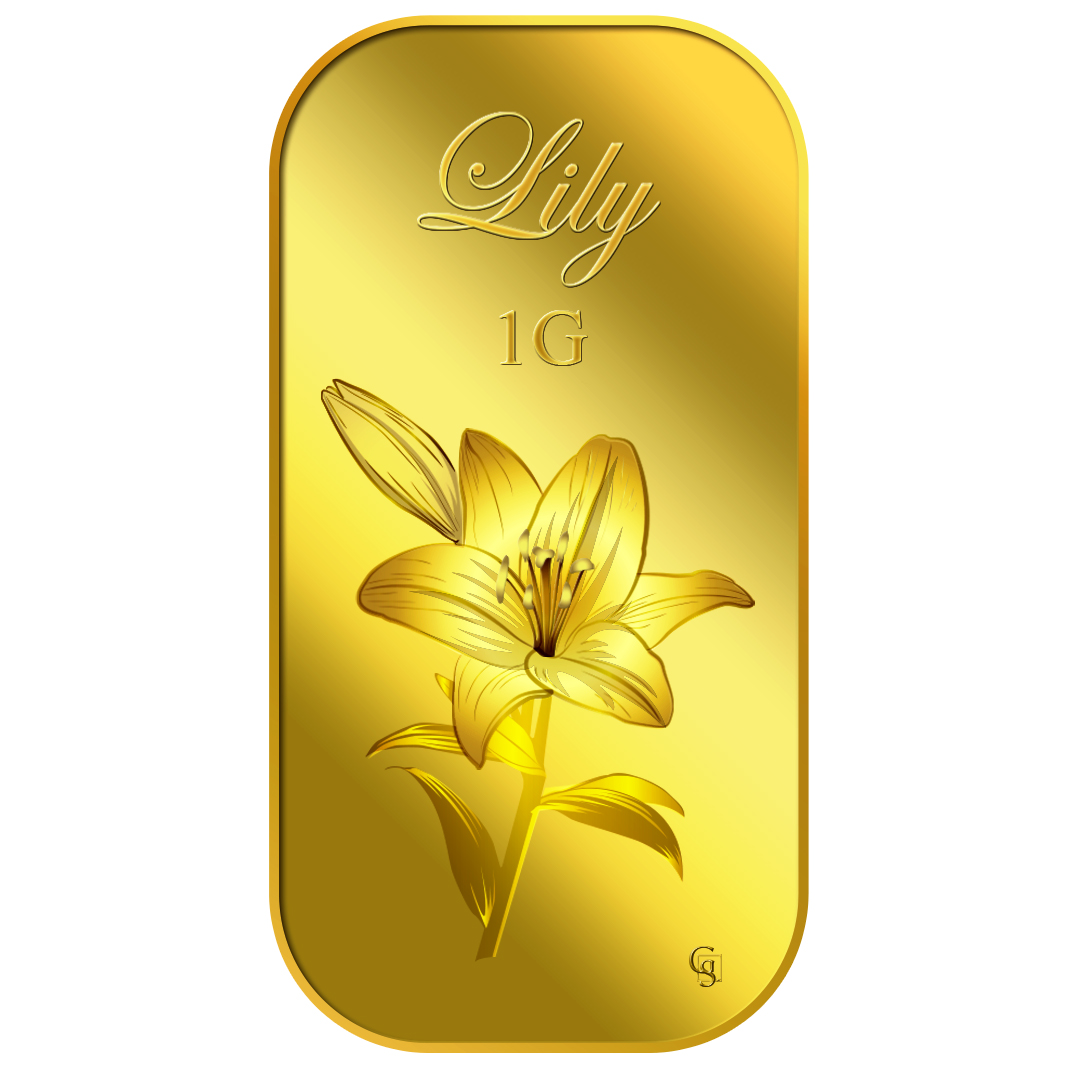 Puregold 1g Lily 999.9 Pure Gold Bar