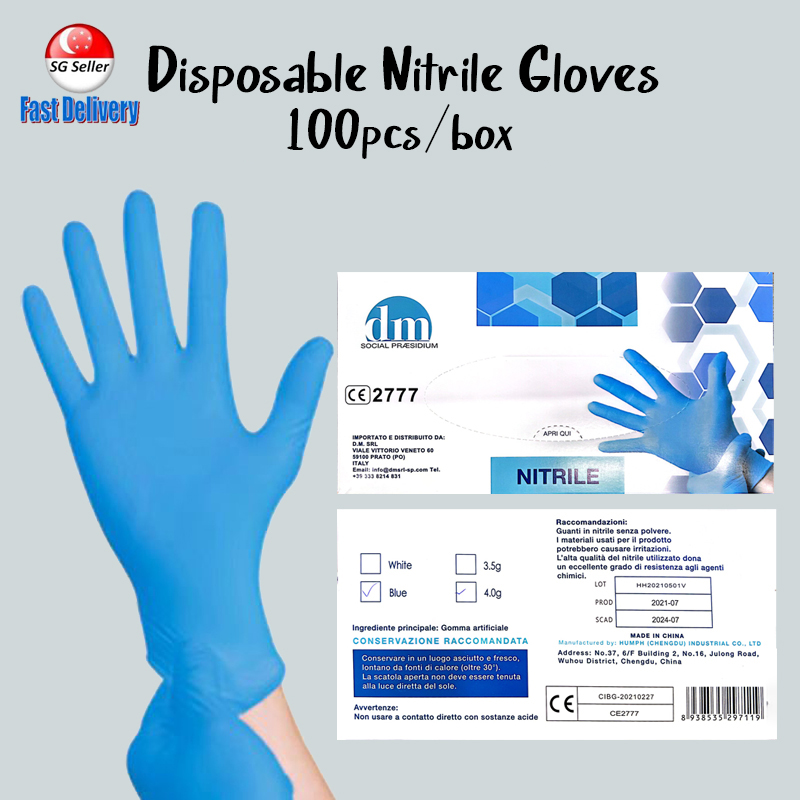 (100pcs) Disposable gloves nitrile glove medical nitrile cleanning supplier powder free