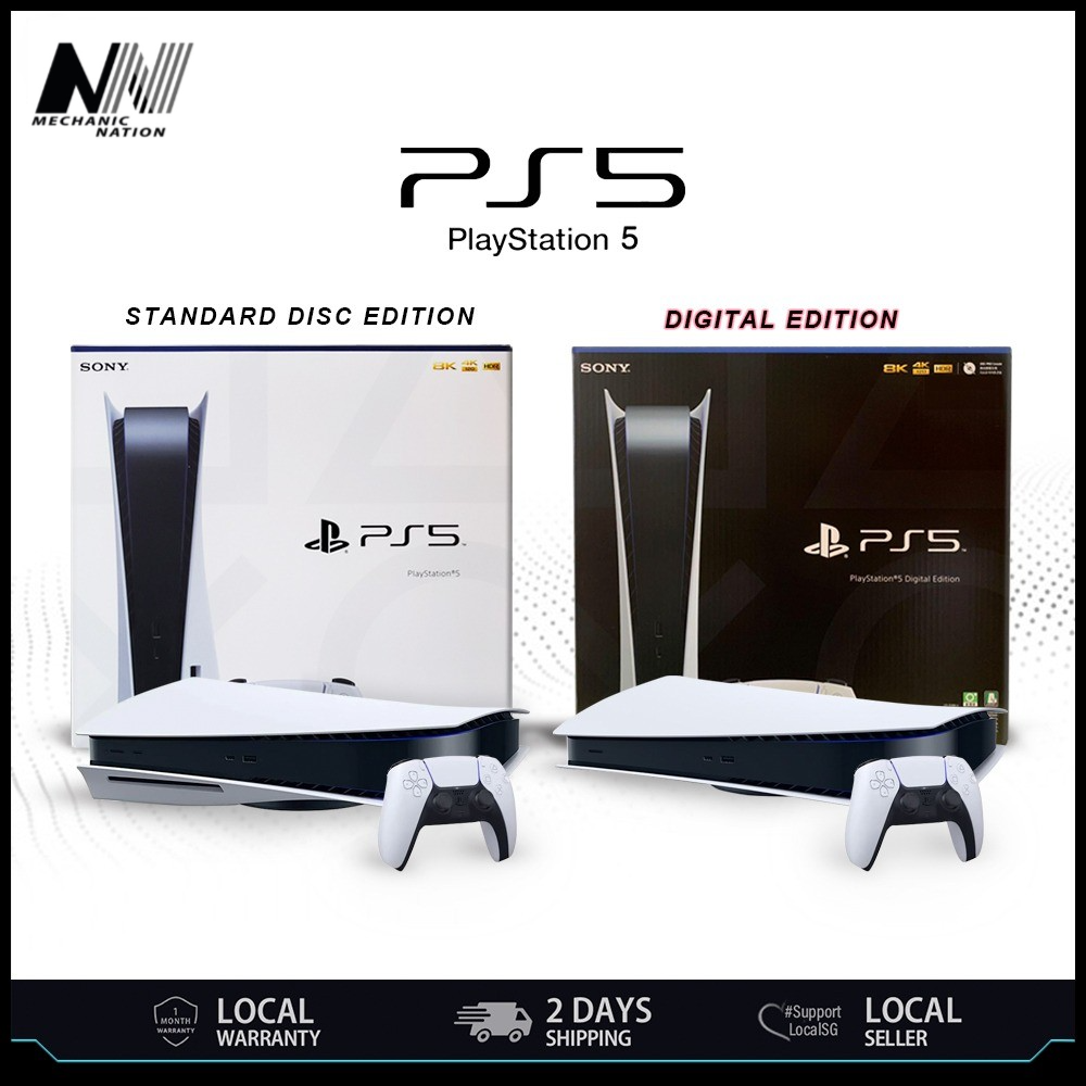 Sony PlayStation 5 PS5 Console With 1 Controller | Digital Version | Disc Version | 100% Authentic | Ready Stock