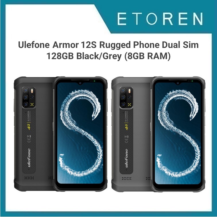 Ulefone Armor 12S Rugged Phone Dual Sim 128GB Black/Grey (8GB RAM)