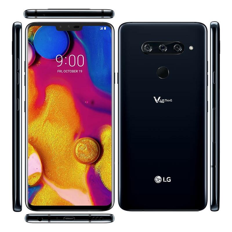 LG V40 ThinQ Mobile Phone Original Dual Sim Card Fingerprint 128GB ROM 16MP Triple Camera LTE Unlocked