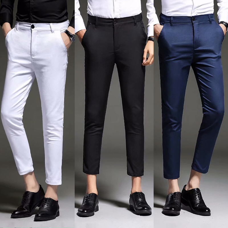 Men's CEO Formal Pants Stretchable Flexible Slimfit Casual Long Pant Office Wear Business Trousers