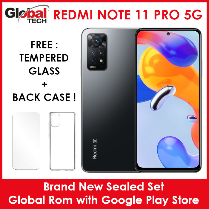 Xiaomi Redmi Note 11 Pro 5G 128GB / Global Version (FREE : TEMPERED GLASS + BACK CASE)