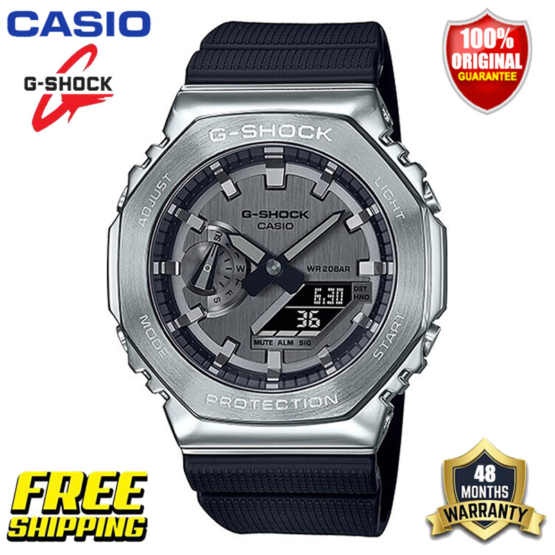 Original Baby G Men Women Sport Watch GM2100 Japan Quartz 200M Water Resistant Shockproof Waterproof World Time LED Auto Light Man Boy Girl Sports Wrist Watches 4 Years Official Store Warranty GM-2100