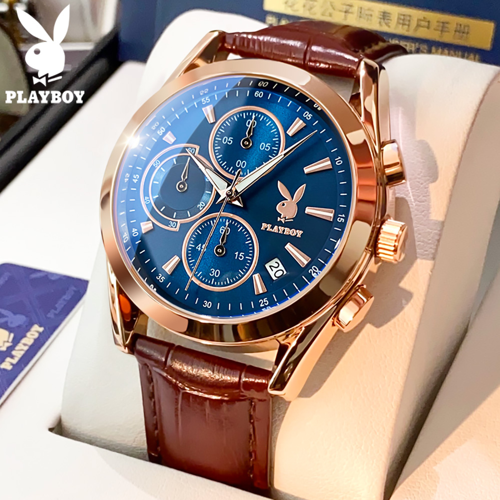 PLAYBOY Watch for men waterproof sale original seiko fashion handsome multifunctional business men imported quartz calendar