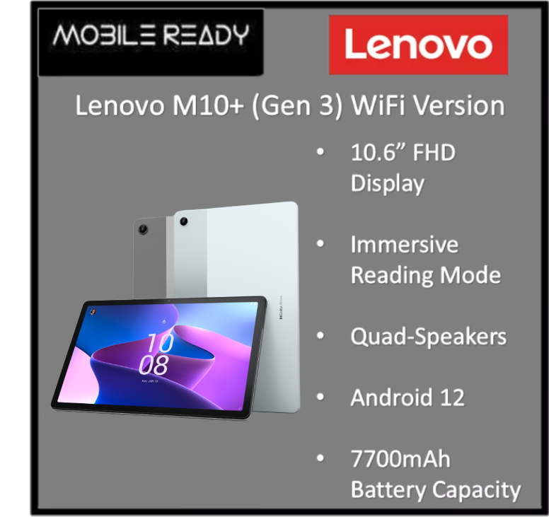 Lenovo Tab M10 Plus (3rd Gen) (WiFi Version) Grey *Export Set*