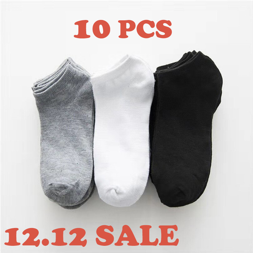 5 Pairs Women Socks Breathable Sports socks Solid Color Boat socks Comfortable Cotton Ankle Socks White Black