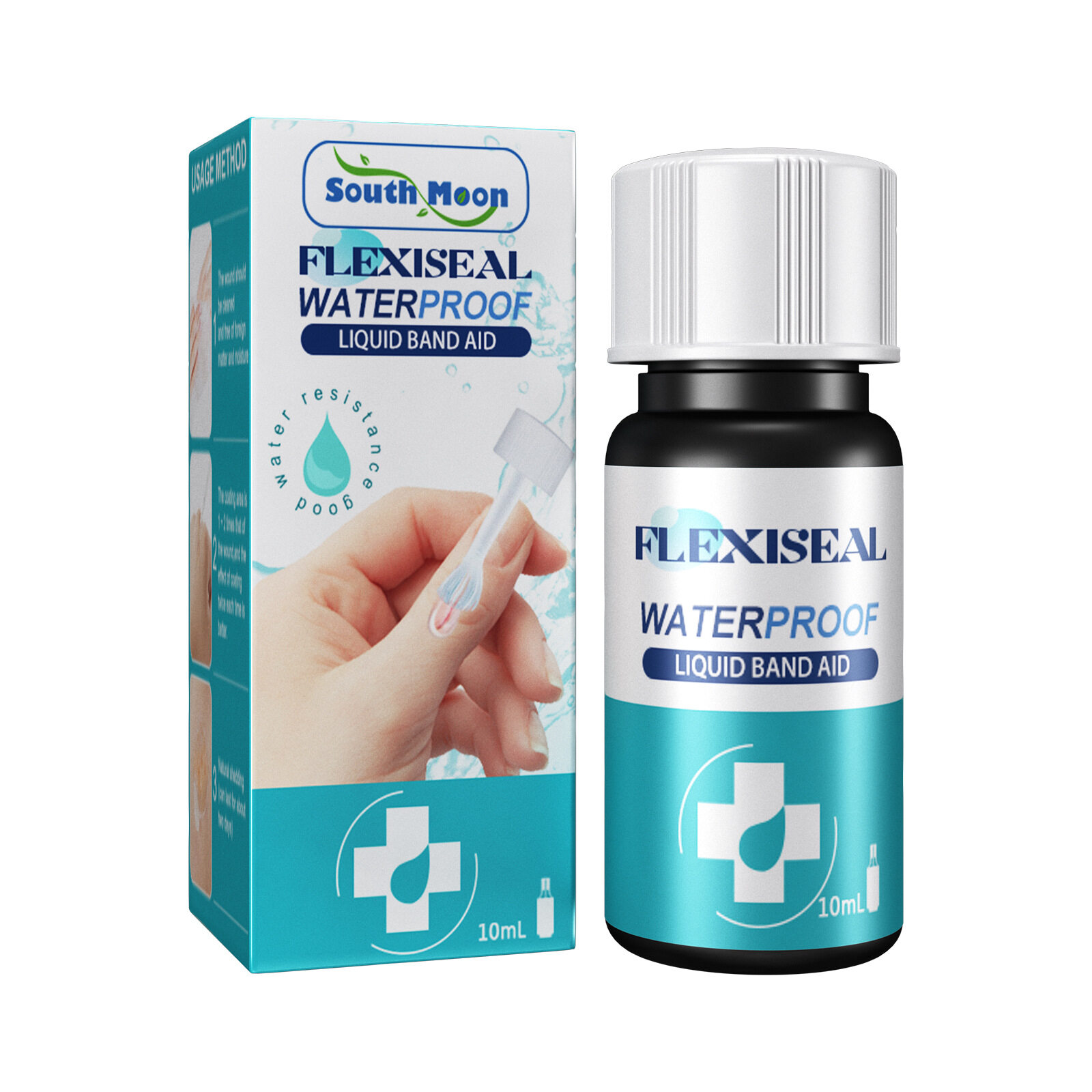 South Moon Waterproof First Aid Liquid Bandage Disinfecting Adhesive Hemostasis Plaster For Small Cut Wounds Healing Gel Medical Disinfecting Adhesive Band-Aid Breathable(10ml)