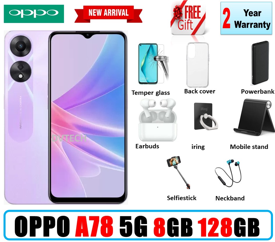 OPPO A78 5G (8GB 128GB)  | 2 Years OPPO Warranty | Latest Model | OPPO PHONES | Purchase with FREE Gifts !!!