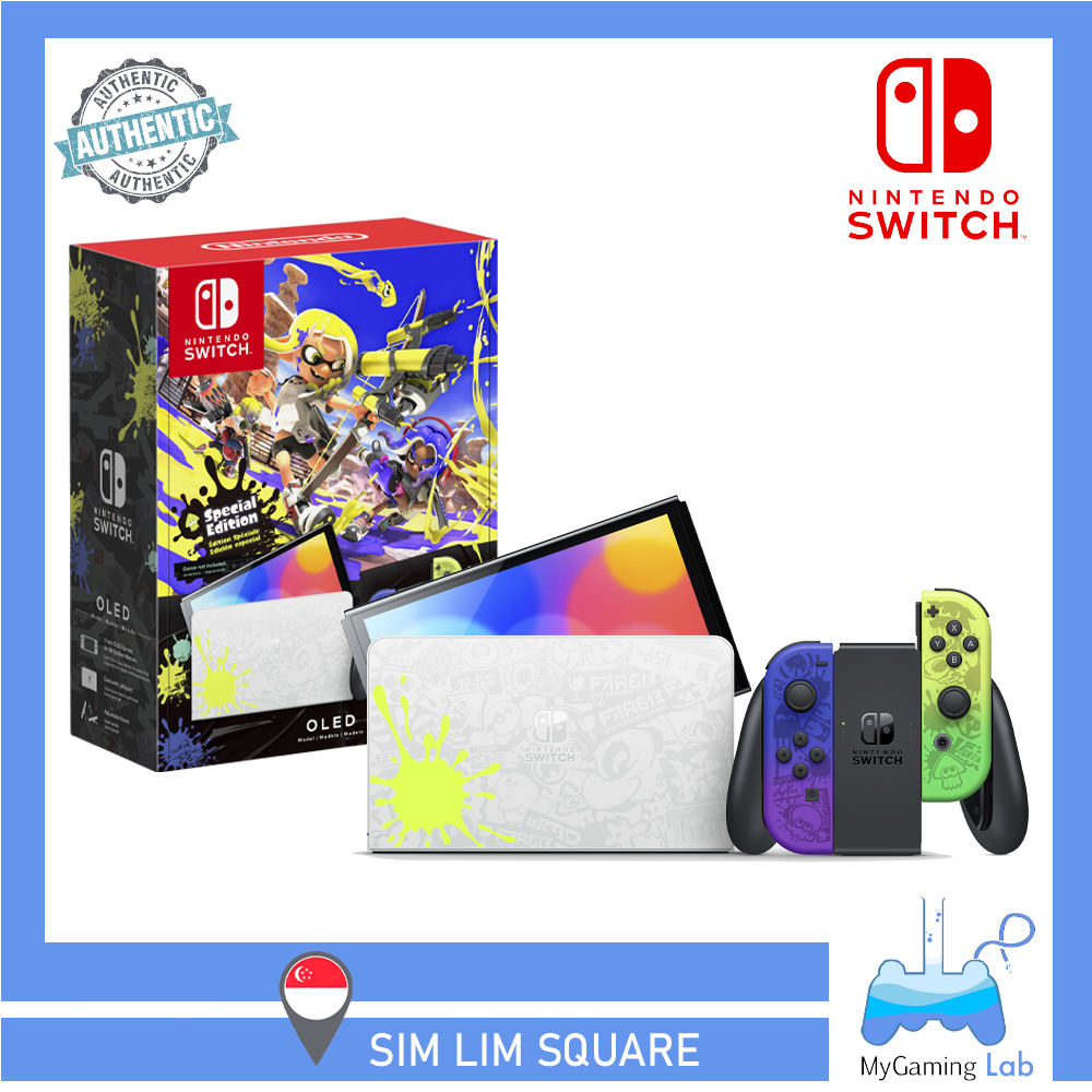 ⭐SG Local Set⭐ Nintendo Switch Console OLED Model Splatoon 3 Edition - (SG Nintendo Official Warranty)