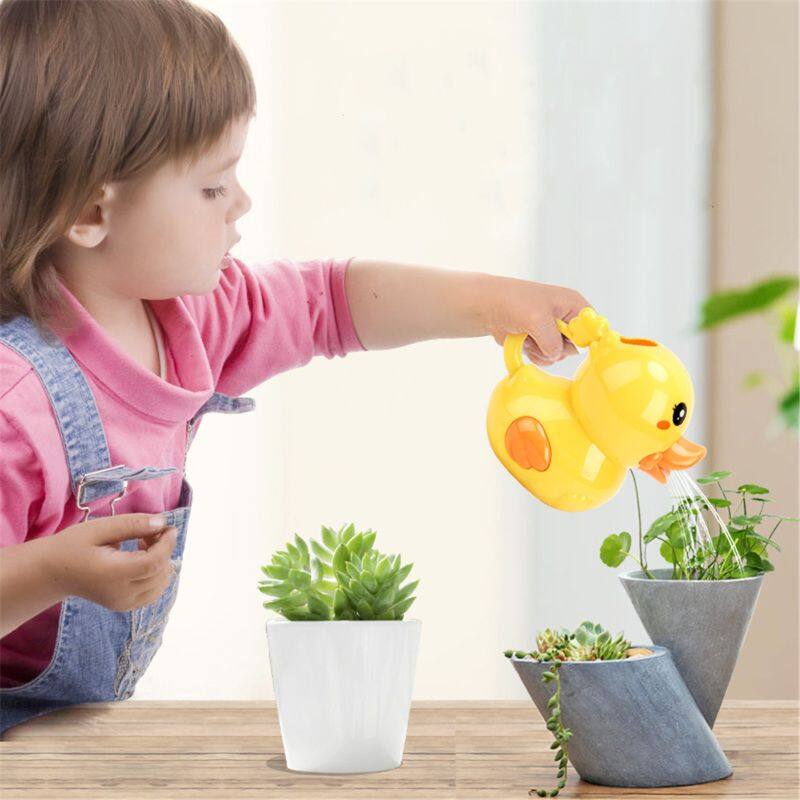 Cute Duck Watering Can Bath Toy Wash Hair For Baby Kid Beach Pool Shower