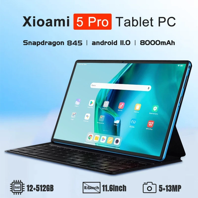 2023 New Mi Pad ProTablet PC 10.1 Inches 5G WiFi Android 11 Dual SIM 4G 8000mAh Gaming Online Classroom Meeting for Students