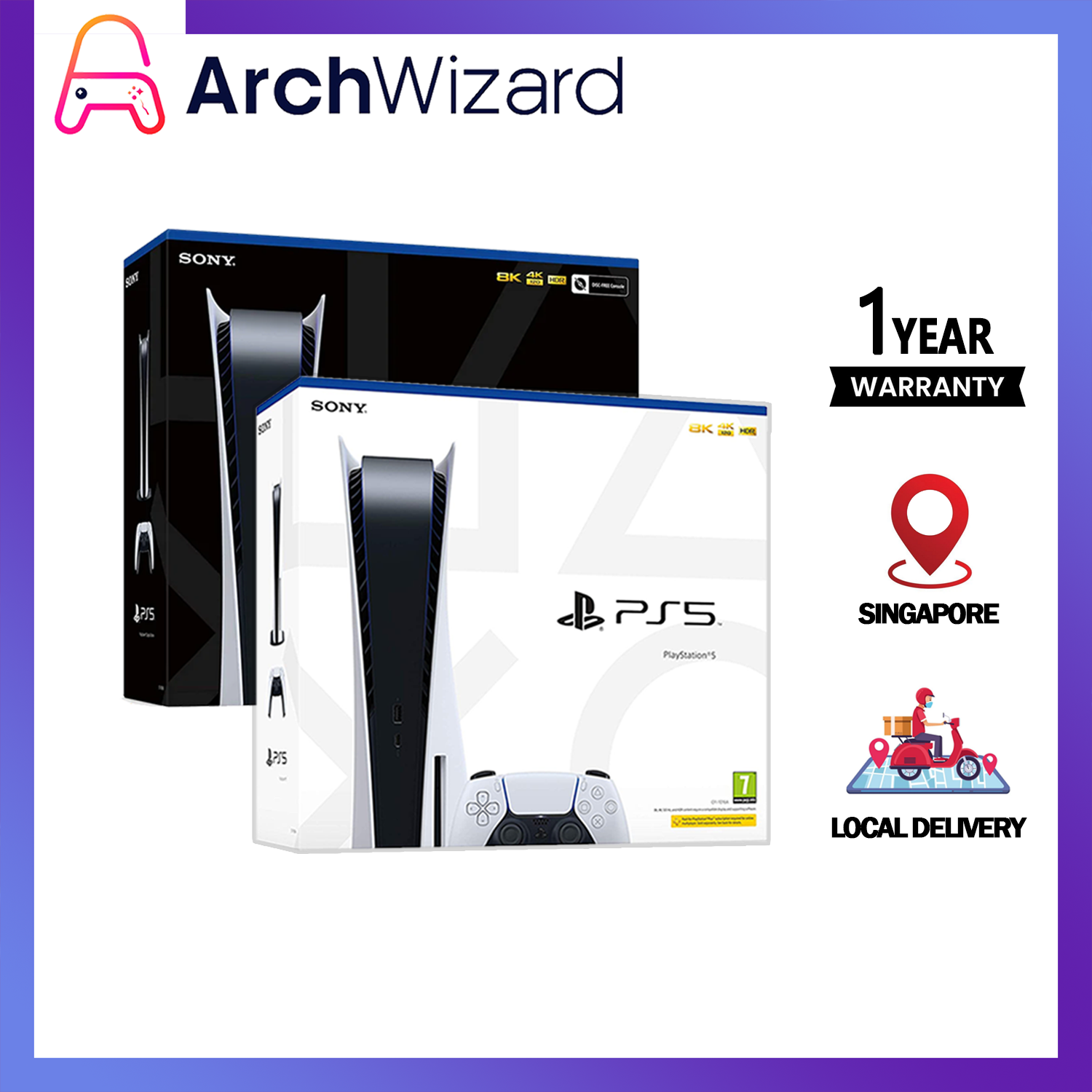 PlayStation 5 Console PS5 Disc Edition and PS5 Digital Edition 索尼 PS5 游戏主机 ? Sony PlayStation - ArchWizard Retail ? Christmas Gift Idea