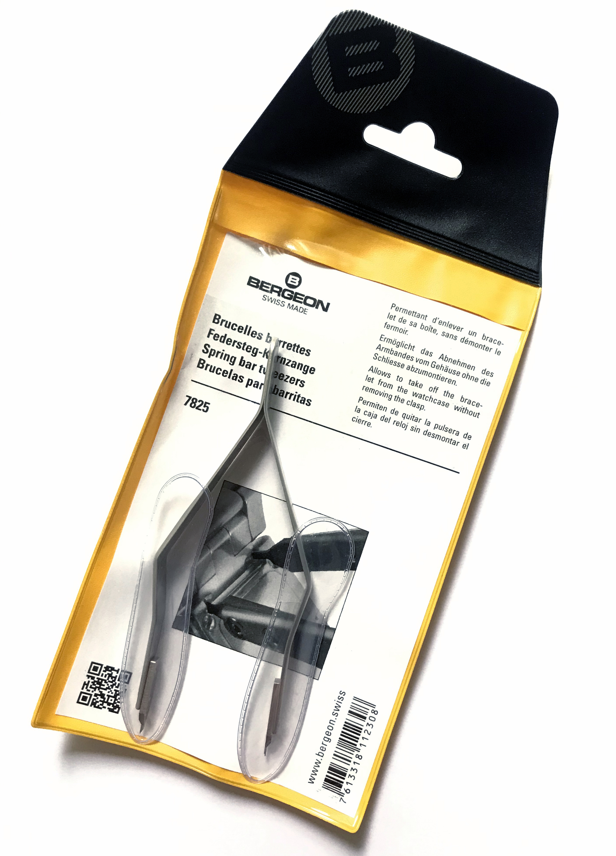 Bergeon 7825 Spring Bar Tweezer Lug Removal Fitting Tool Swiss Made