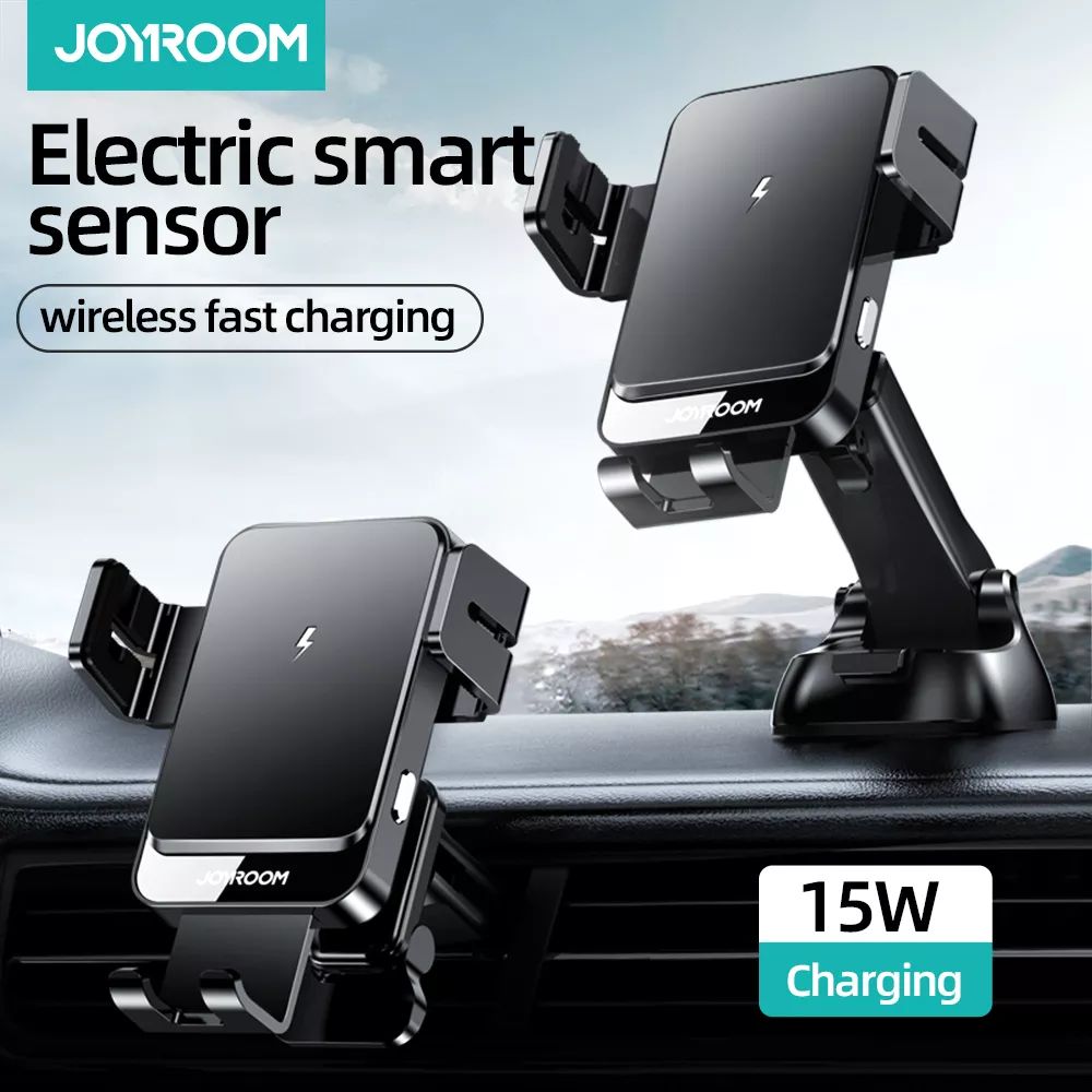 (SG) JOYROOM 15W JR-ZS219 Triaxial Car Wireless Charging Mobile Phone Bracket Holder (Air Vent+Dashboard)