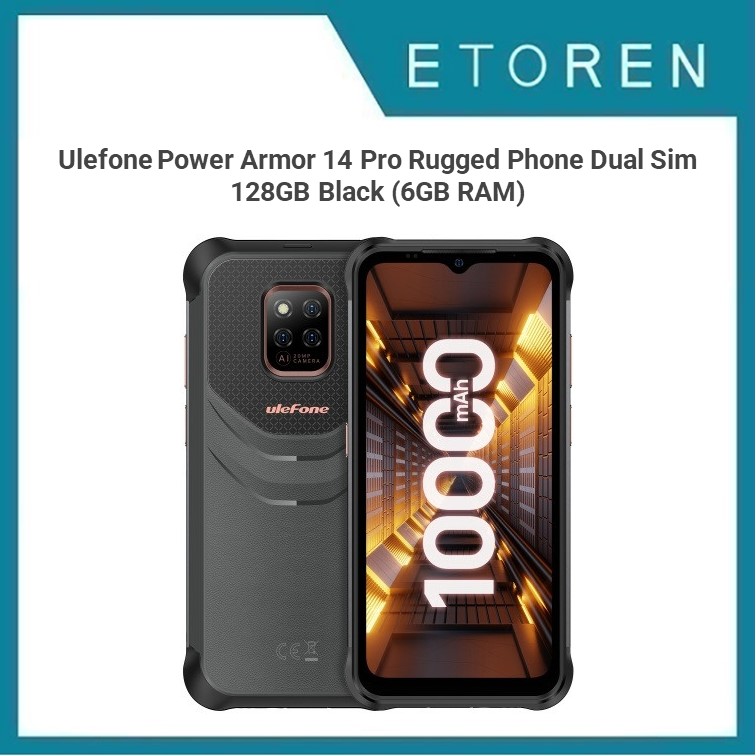 Ulefone Power Armor 14 Pro Rugged Phone Dual Sim 128GB Black (8GB RAM)