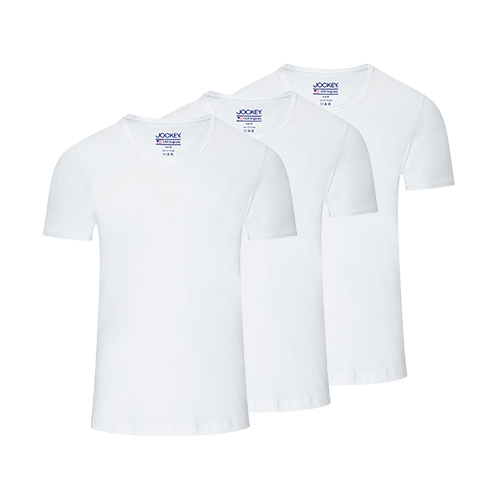 JOCKEY® 3PCS MEN'S ROUND-NECK TEE | COTTON | #JMN177833WHT