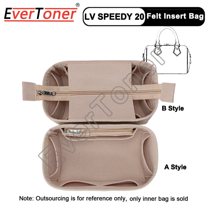 EverToner For LV SPEEDY 20 Felt Cloth Insert Bag Organizer Makeup Handbag Travel Storage Organizer Inner Purse Cosmetic bags