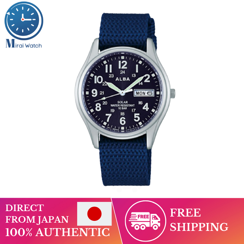 [Direct from Japan] SEIKO Hand Watch AEFD556 ALBA Alba Solar Solar Men's Fabric Bundle Black Blue Men's Analog Stylish Formal Casual Gift
