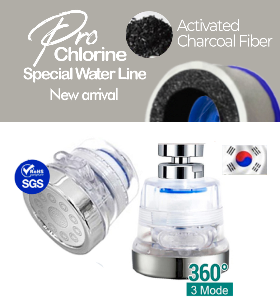 【LOCAL STOCK】Pro-chlorine Kitchen Faucet Head 360° Rotatable Faucet Sprayer Head Replacement Anti -Splash Tap Booster Shower and Water Saving Faucet for Kitchen 3 mode water spray l Compatible Filter 