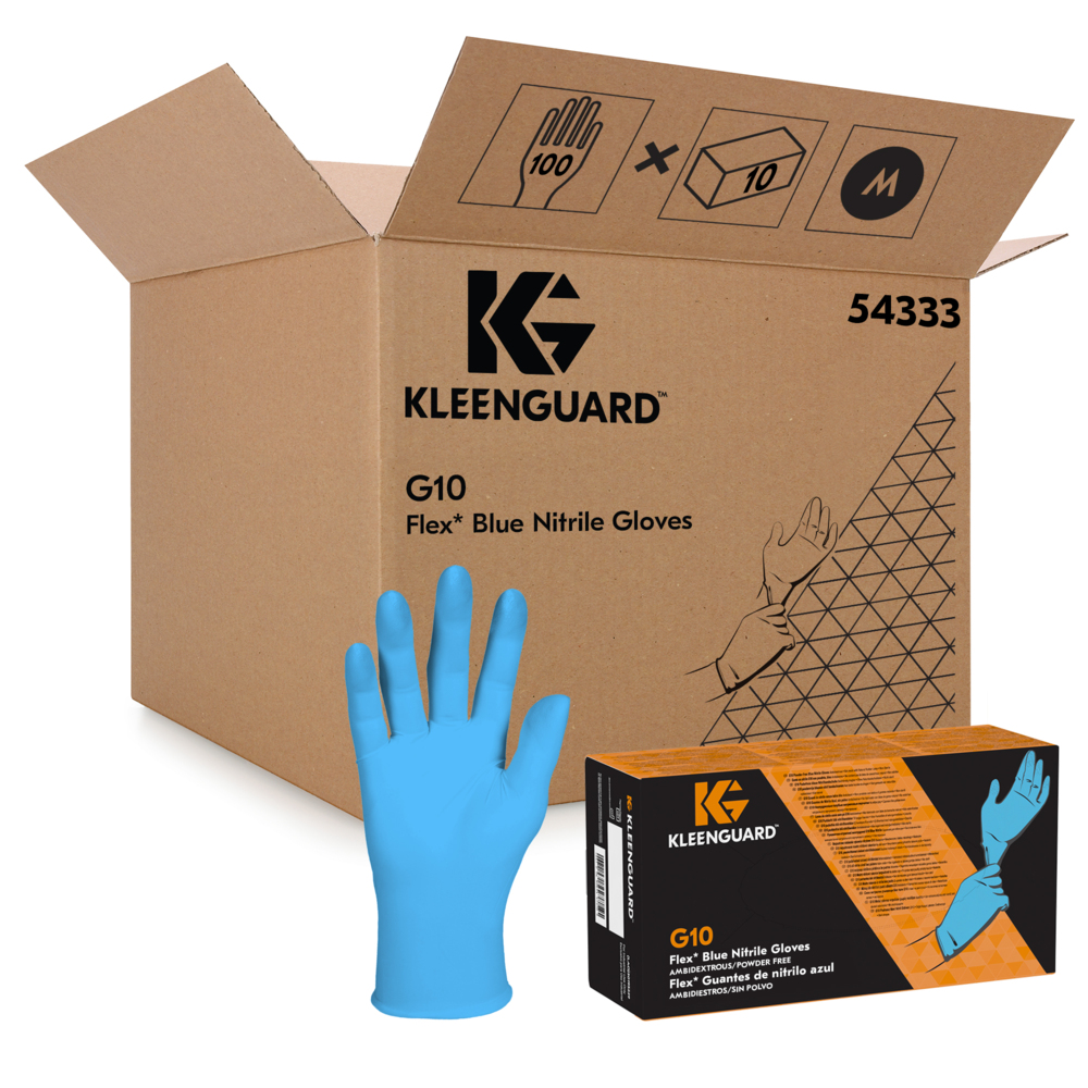100pcs KleenGuard G10 Blue Nitrile Gloves [Food Safety]