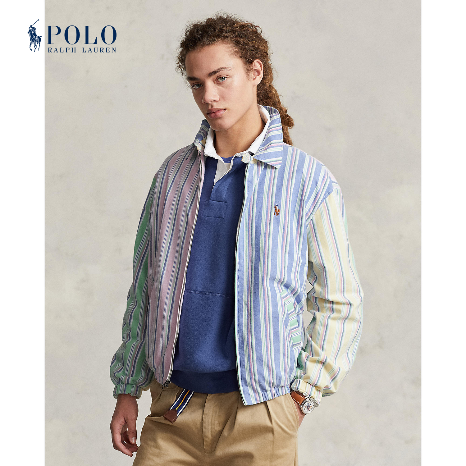 Polo Ralph Lauren Men Bayport Striped Oxford Fun Jacket (Multi)