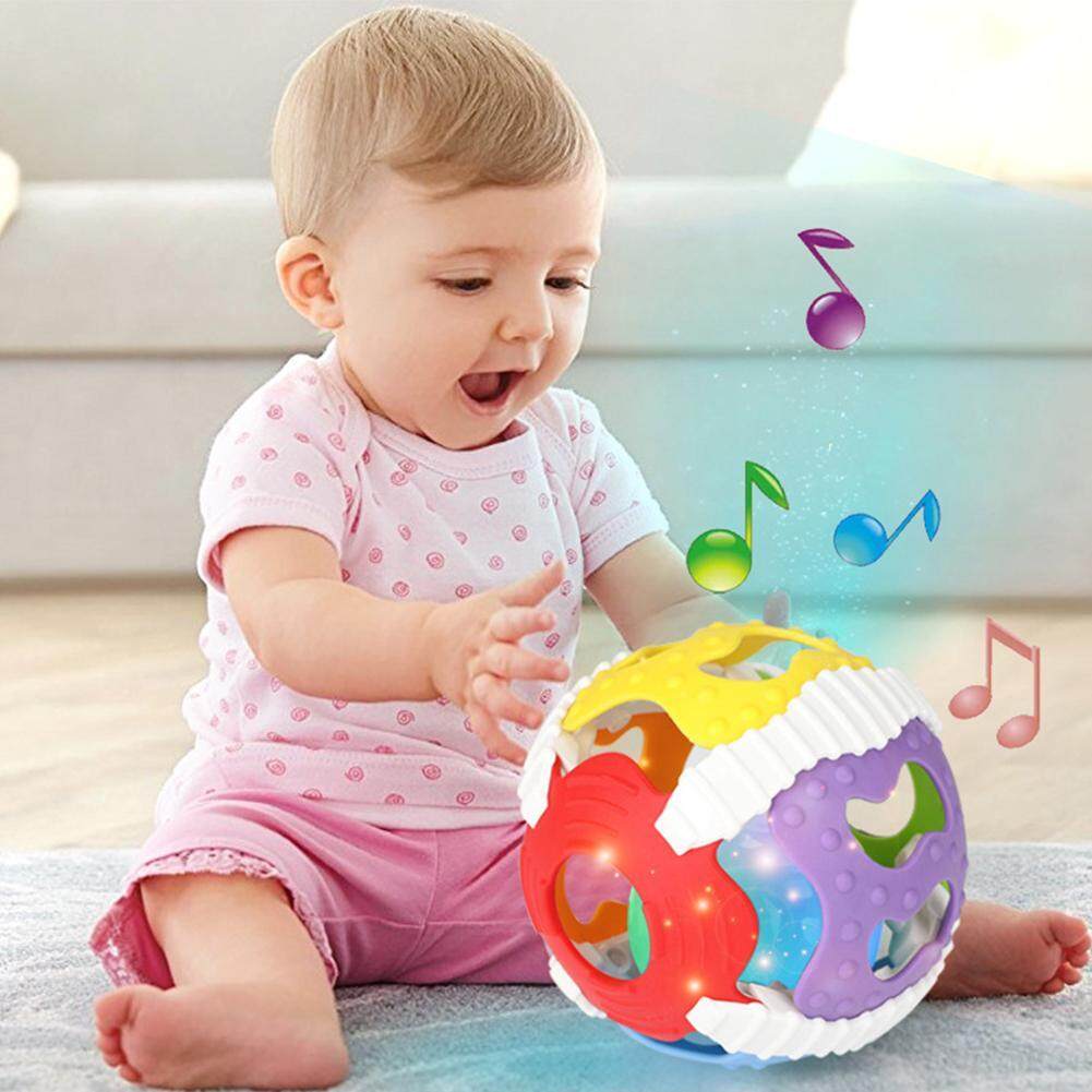 [Ready Stock] Random 1Pcs Baby Rattle Ball Soft Plastic Teether Hand Grasping Ball Toys Hand Bell Early Educational Sensory Rattle Toys for 0-36 Months