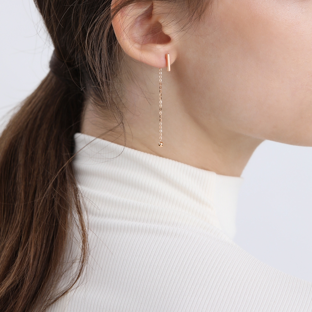 Chow Sang Sang 周生生 Minty Collection 18K Rose Gold Earrings 92072E FLASH SALE