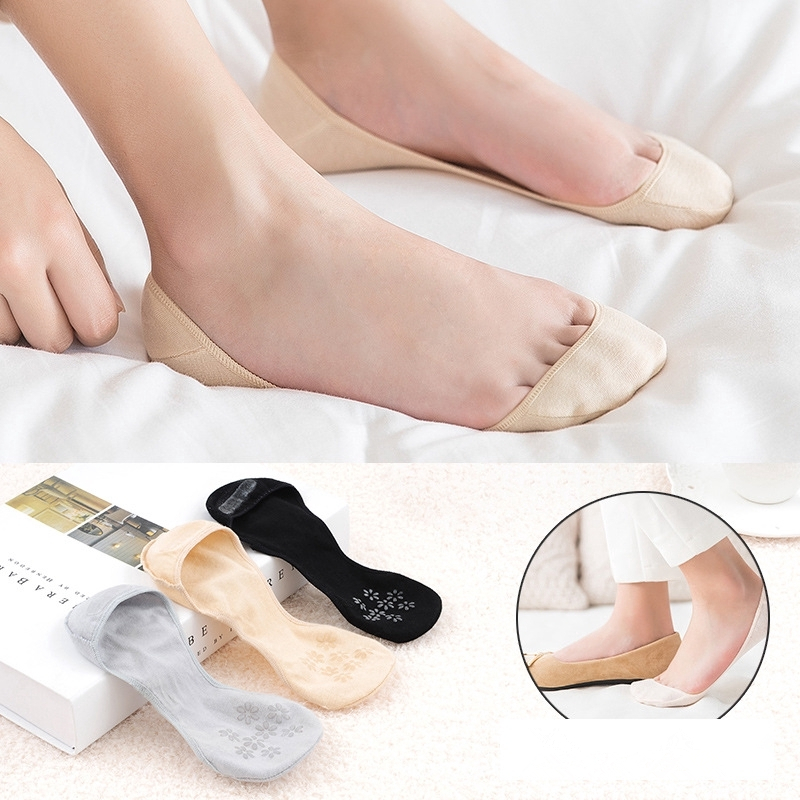 Cotton boat socks  non-slip silicone socks shallow mouth summer thin stealth socks high heels socks low heels socks women