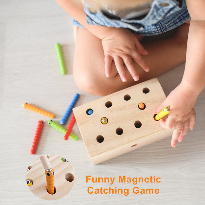 Moulty Funny Magnetic Catching Games, Catching and Feeding Game Fine Motor Skills Toys Preschool Educational Learning Toys for Kids Toddlers Boys Girls Age 2-4