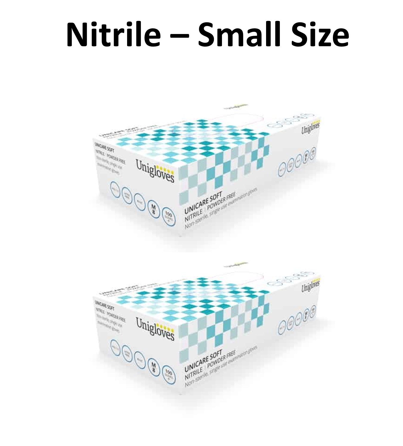 [2 Boxes] Unicare Unigloves Medical Grade Nitrile Gloves Powder Free 100pcs/box (Small Size)